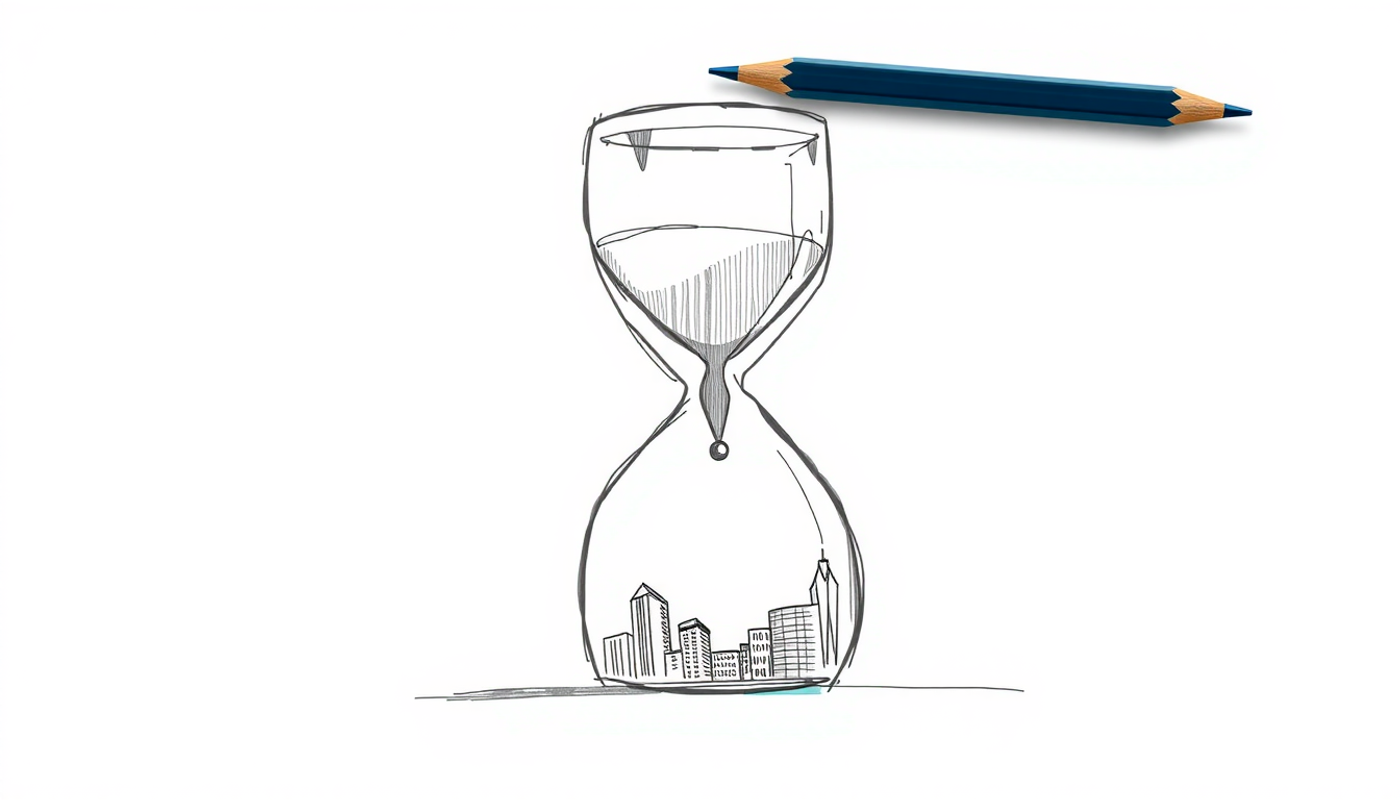 Hourglass shape depicting large corporations above vibrant AI startups below.