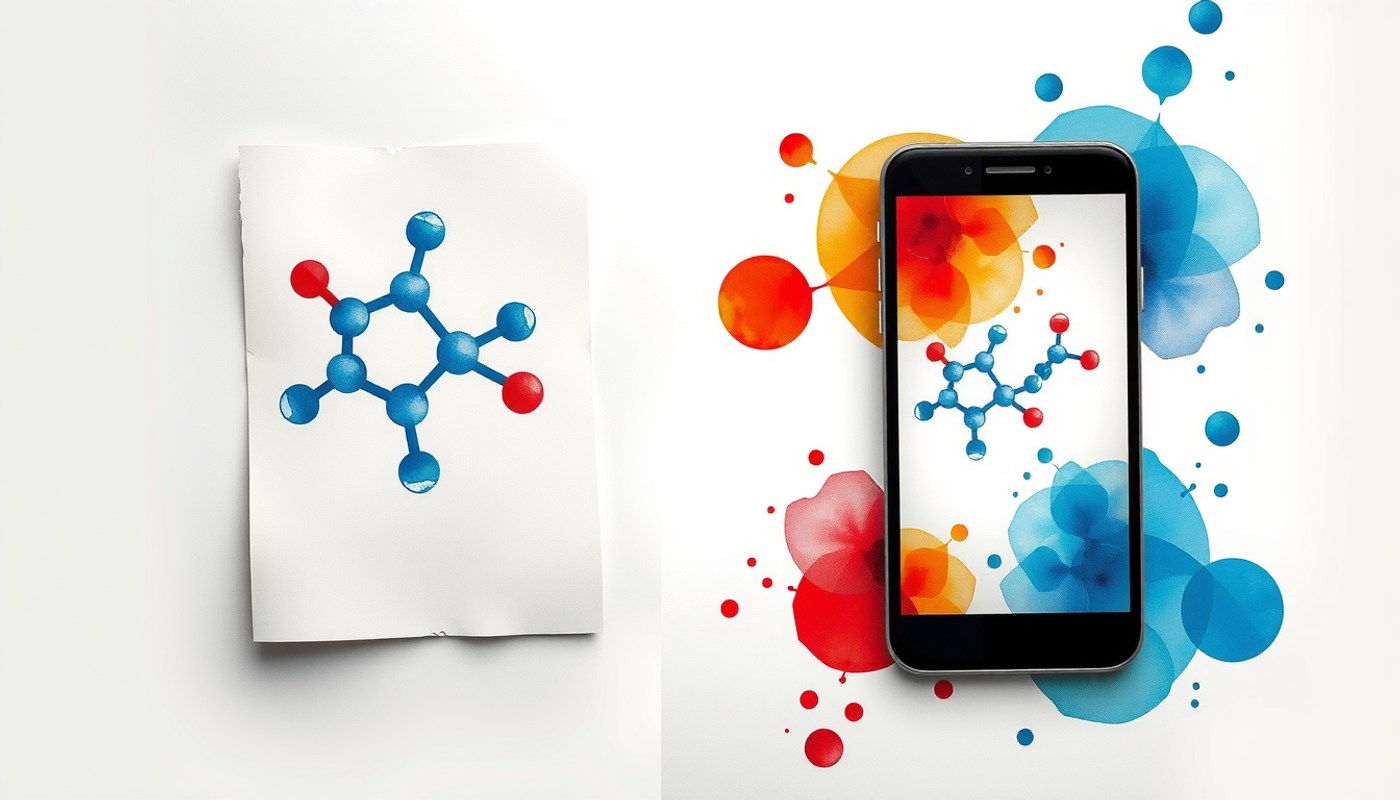 Comparison of paper flashcard and smartphone screen learning tools.