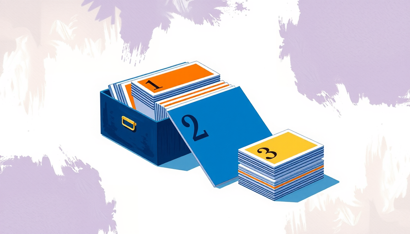 Leitner system flashcard intervals and box progression explained.