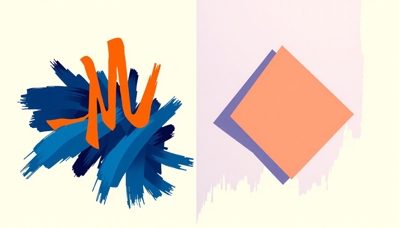 Messy math formula vs. clean LaTeX in soft colors.