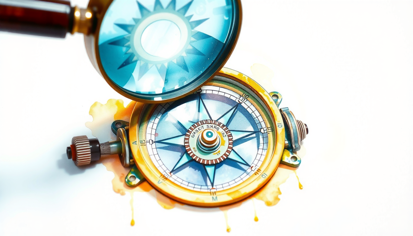 Calibrating a compass mechanism, symbolizing refined diagnostic thinking.