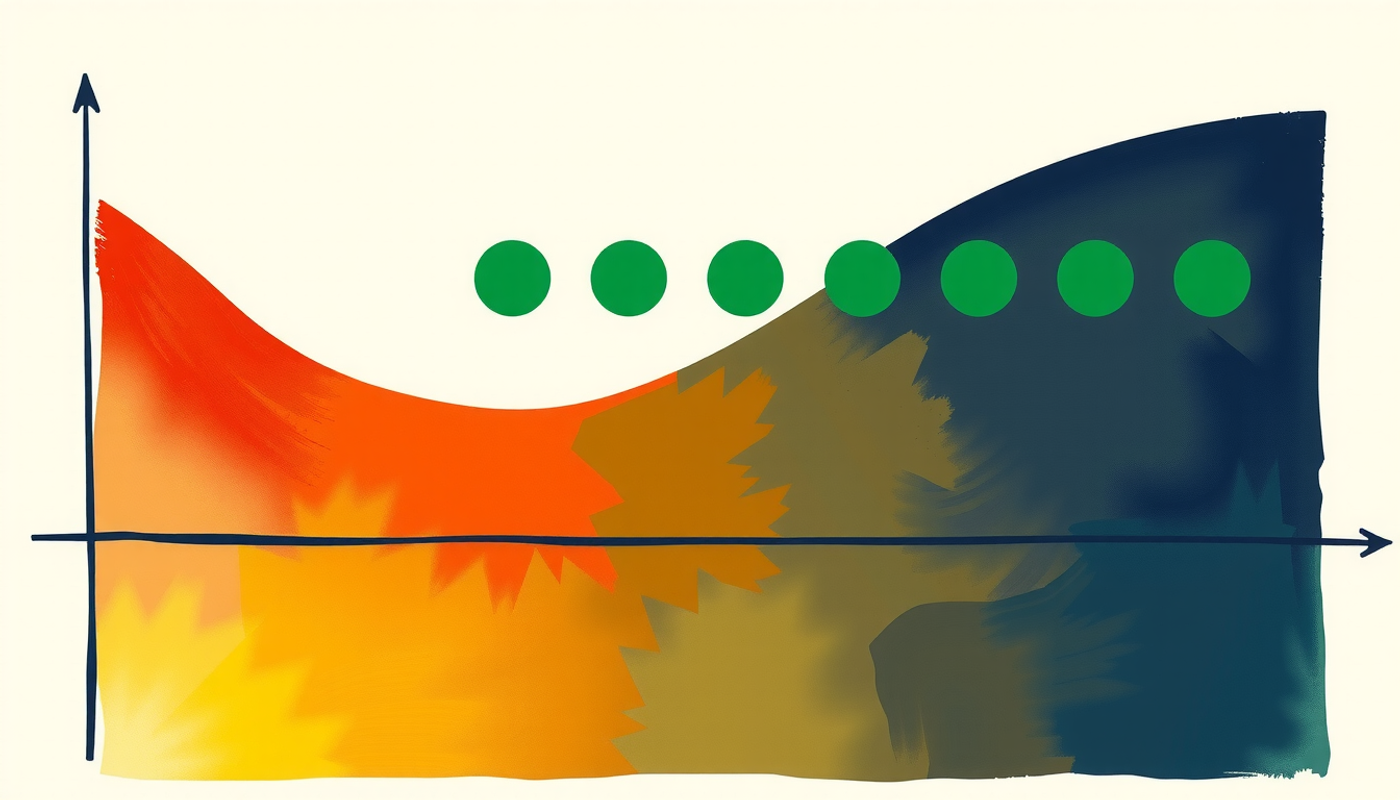 Declining red curve and stabilized green curve representing memory retention.