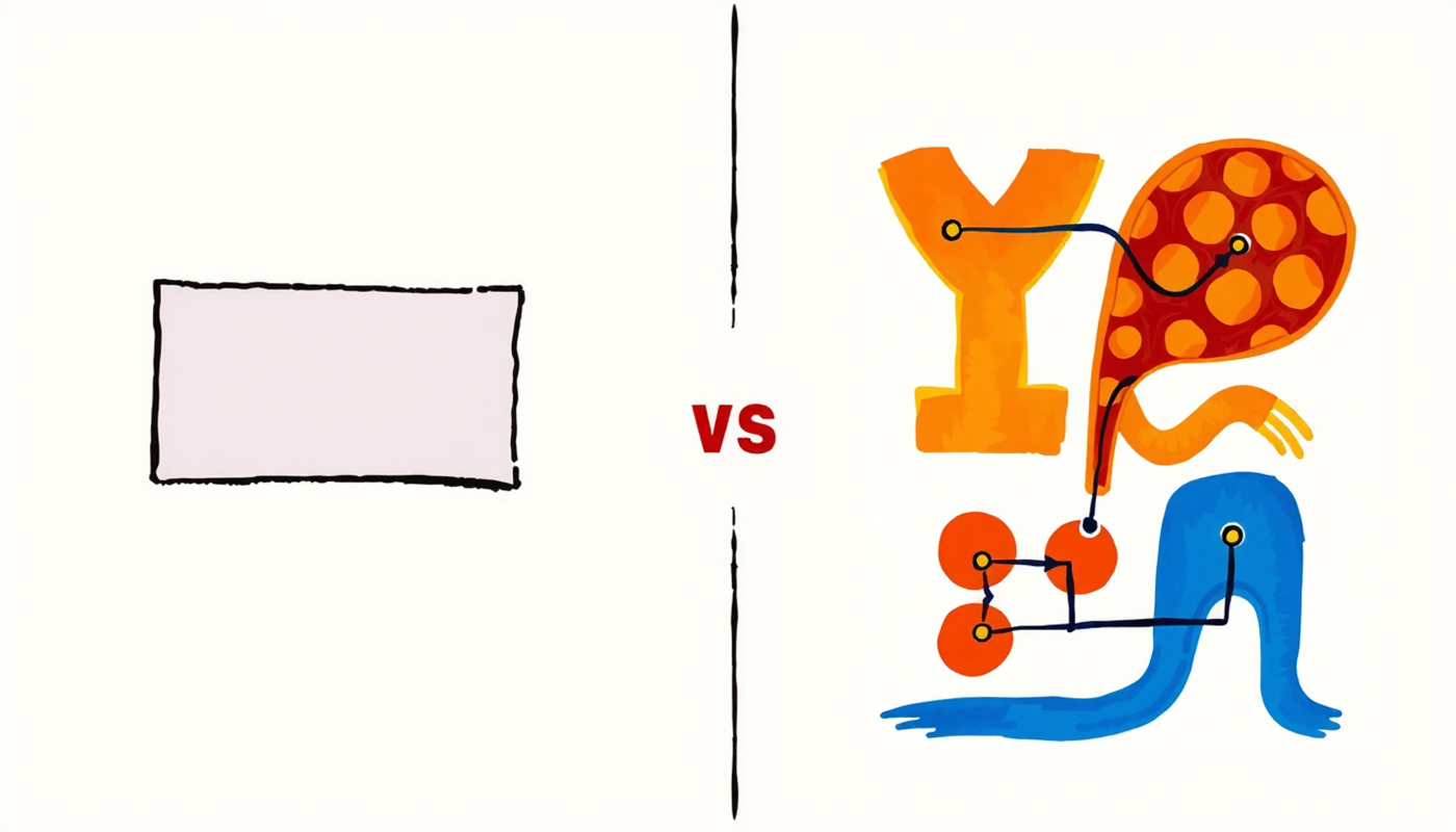 Plain text flashcard fading versus vibrant illustrated flashcard glowing with retention.