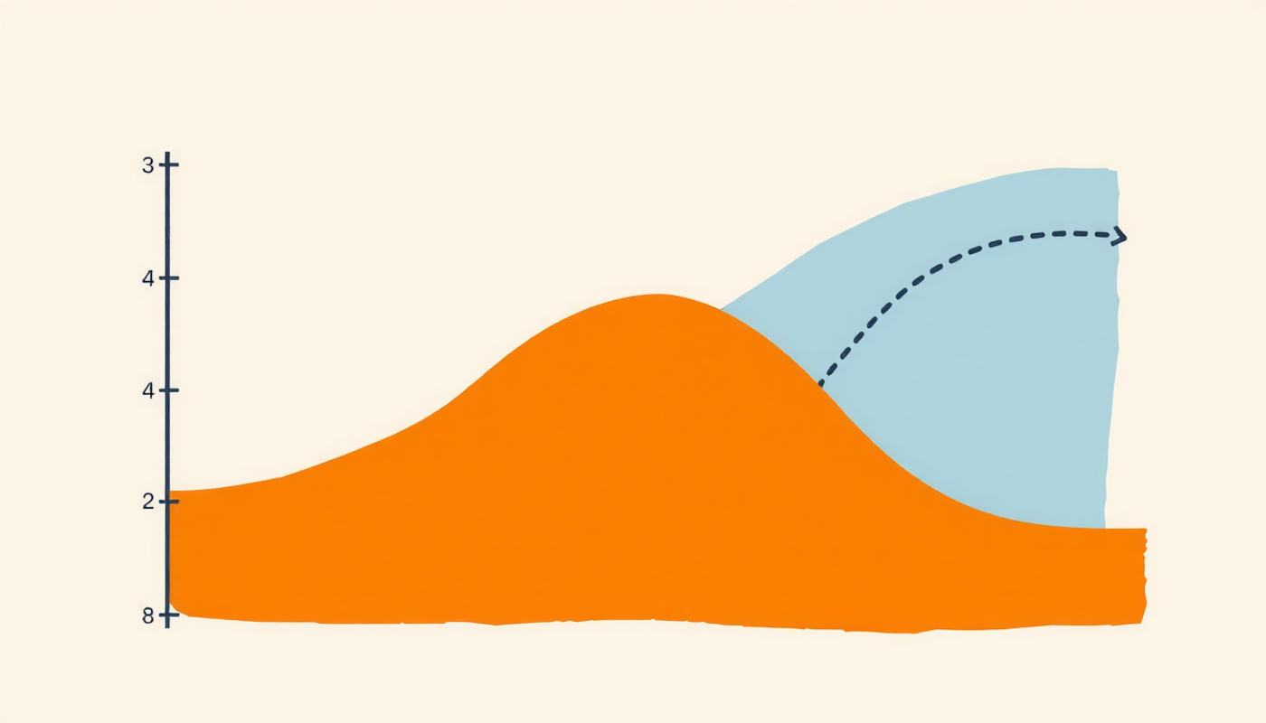 Memory retention curves: steep drop for forgetting, steady rise for spaced review.