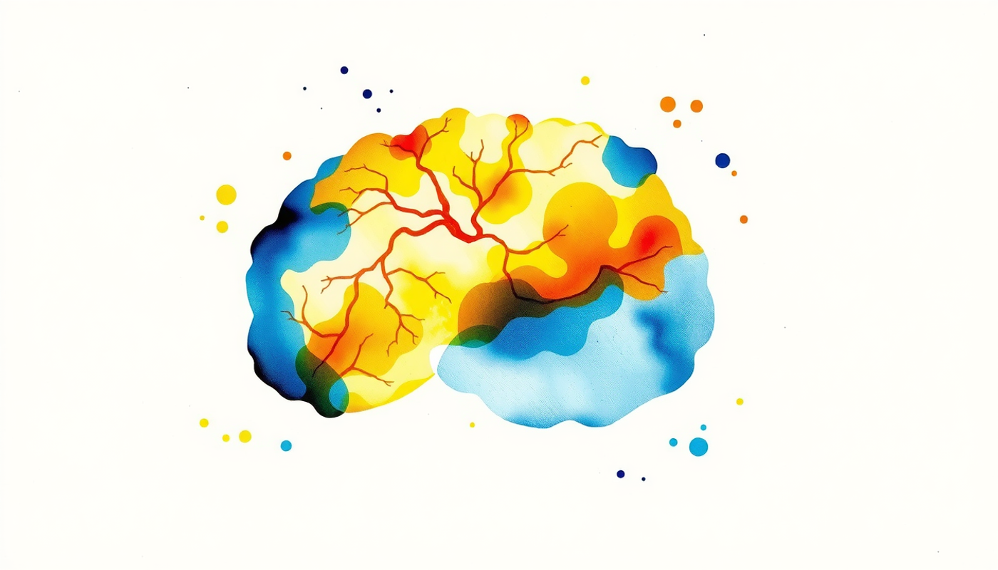 Translucent brain with glowing regions depicting conscious to automatic control transfer.