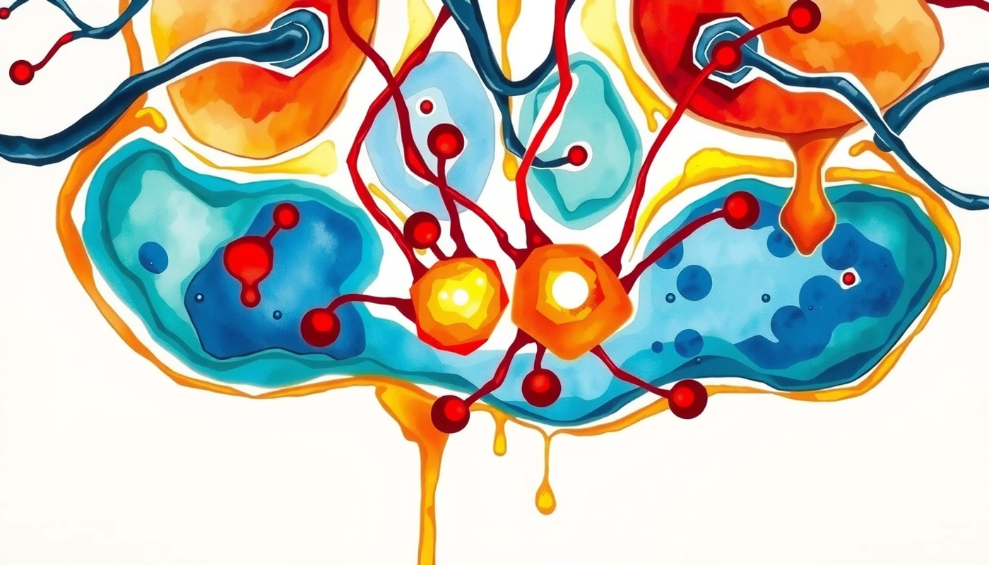 Cross-section of neural tissue highlighting synapse strengthening stages with energy symbols.