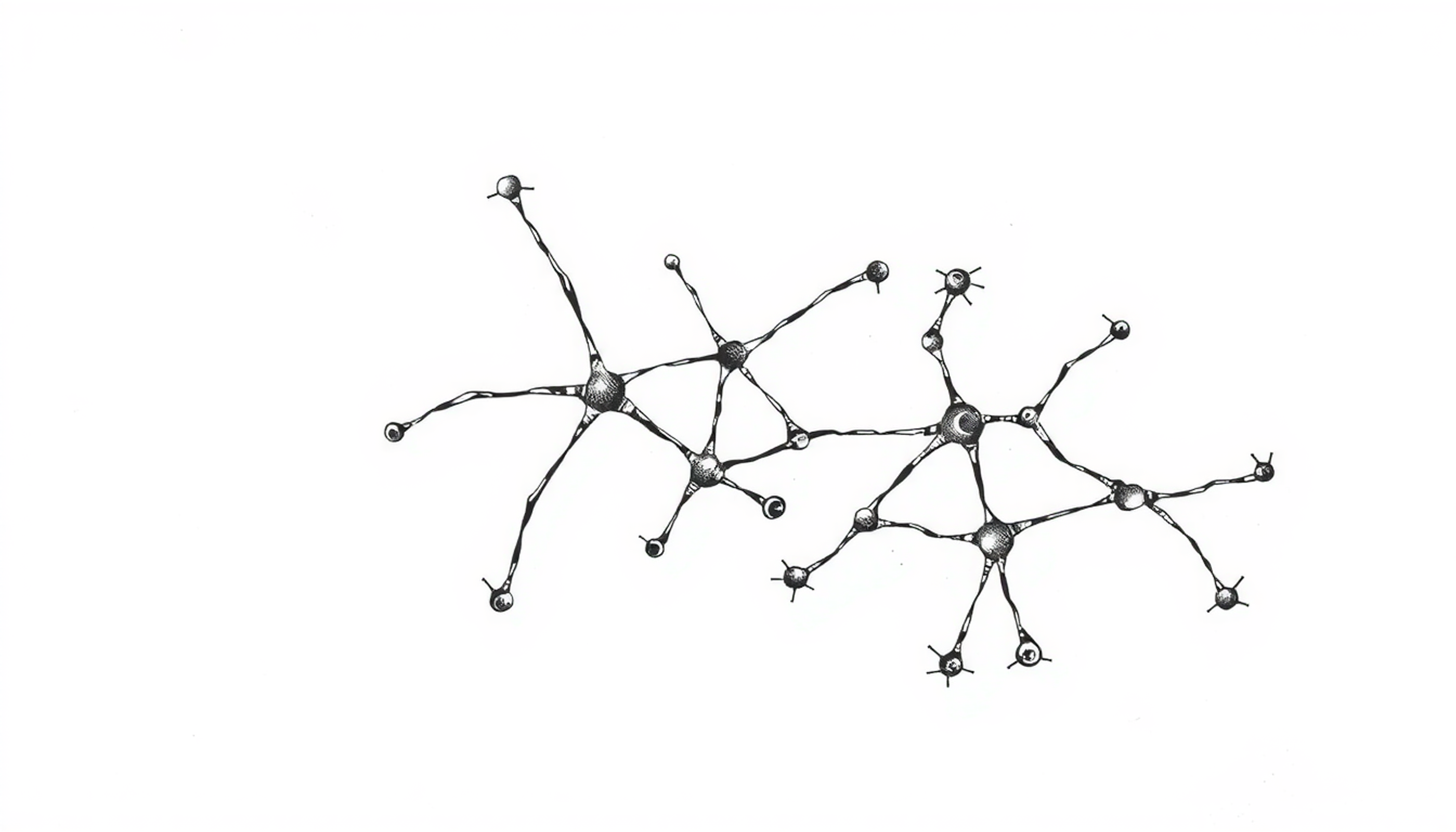 Vorher-Nachher neuronaler Netzwerke mit neuen und verstärkten Verbindungen.