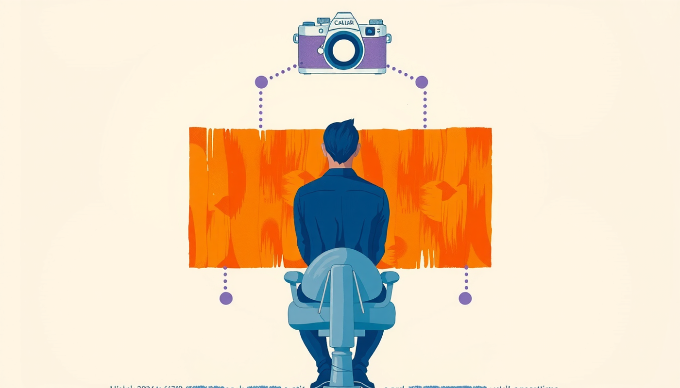 مردی در حال آزمایش فناوری جدید برای کمک به نابینایان.