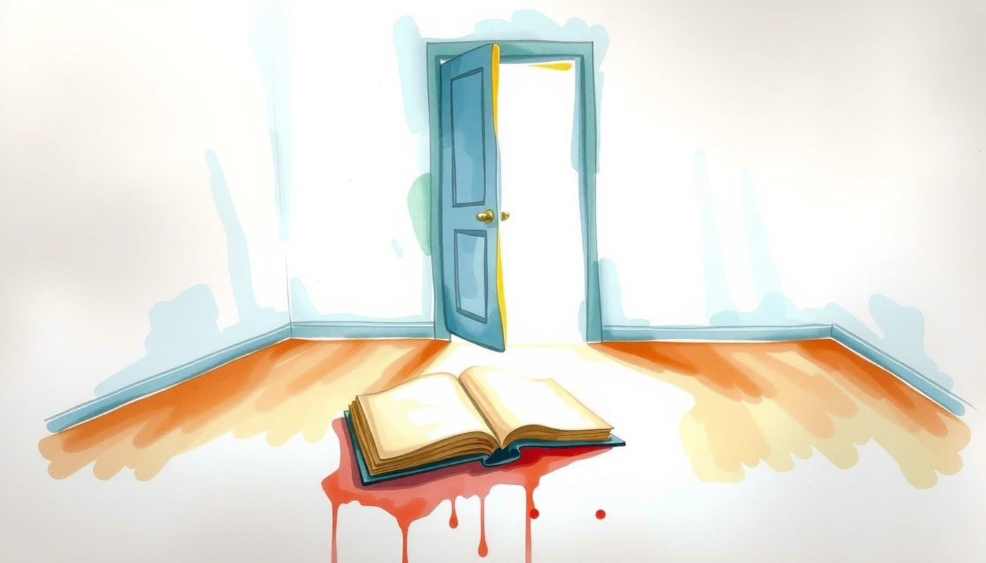 Open door in a quiet room with warm morning light.