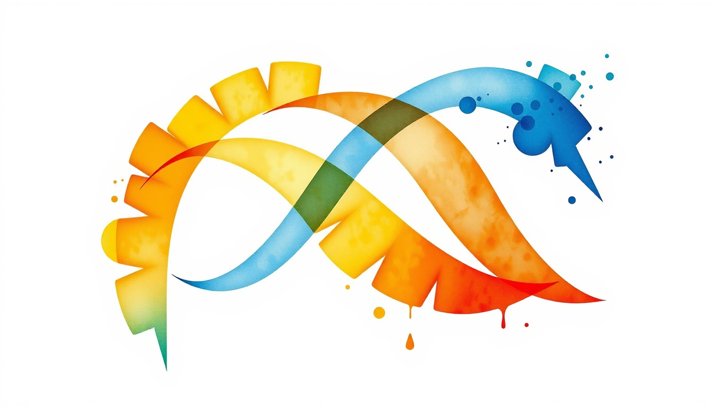 Overlapping colorful forgetting curves on a dark canvas, showcasing memory retention.