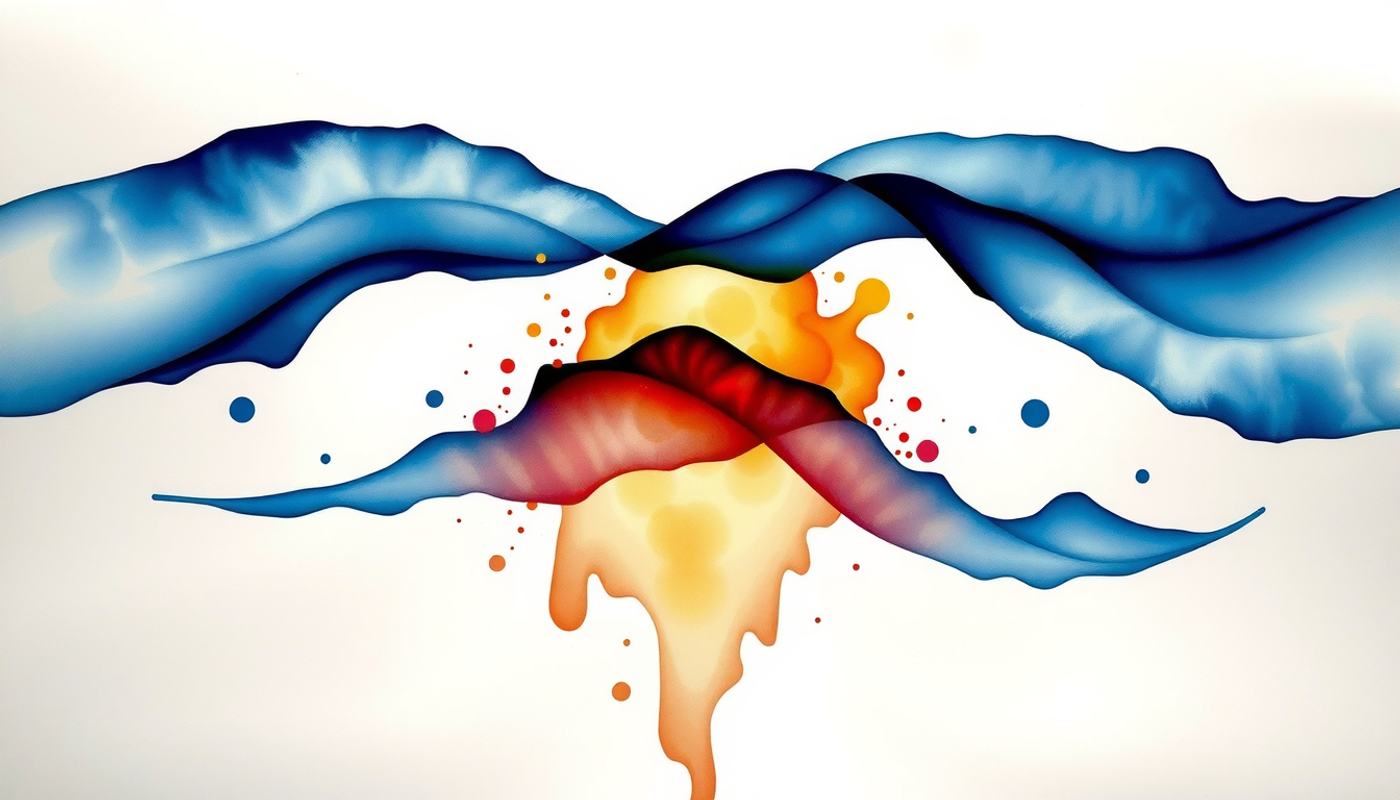 Overlapping blue and gold waves illustrating the spacing and testing effects.