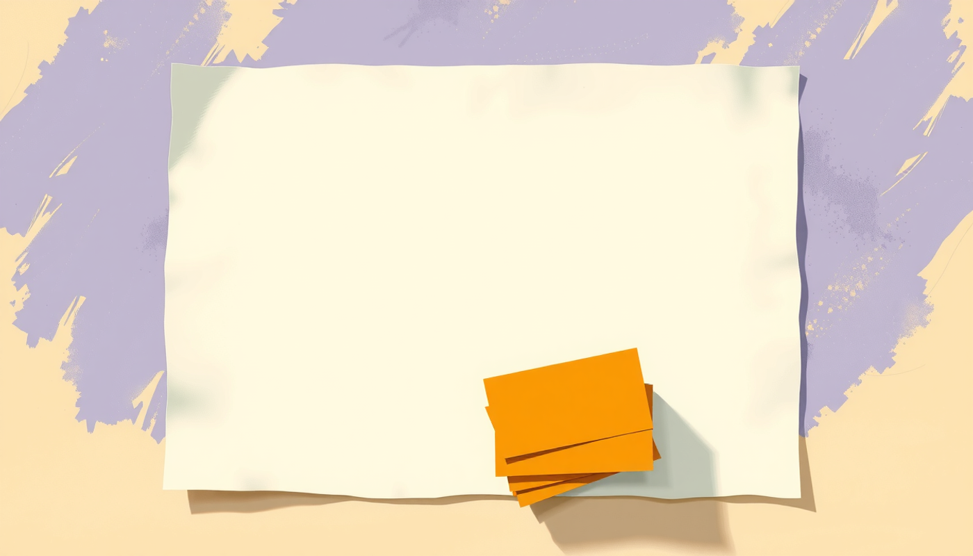 Minimalist transformation of text into flashcards on a gradient background.