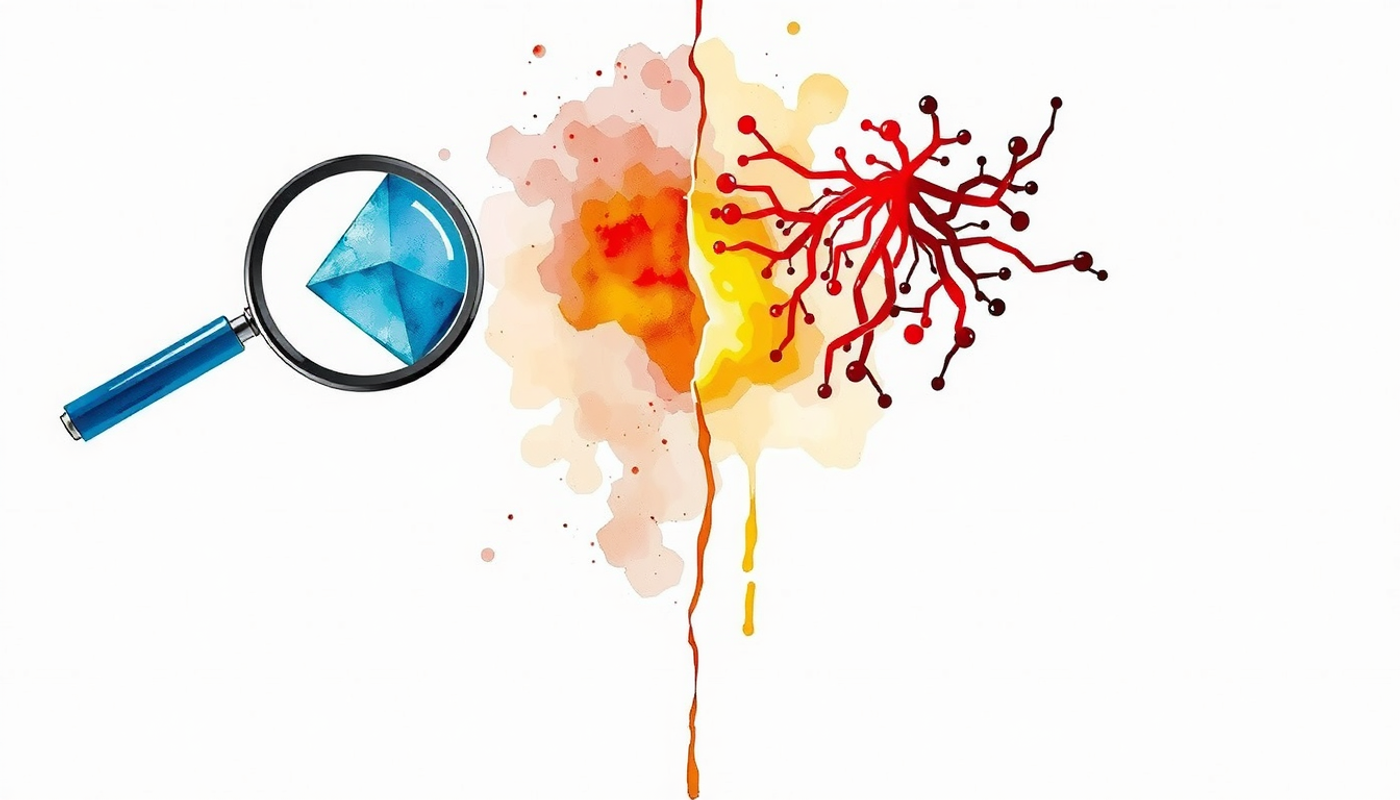 Parallel diagnostic processes: magnifying glass and digital neural network analysis.