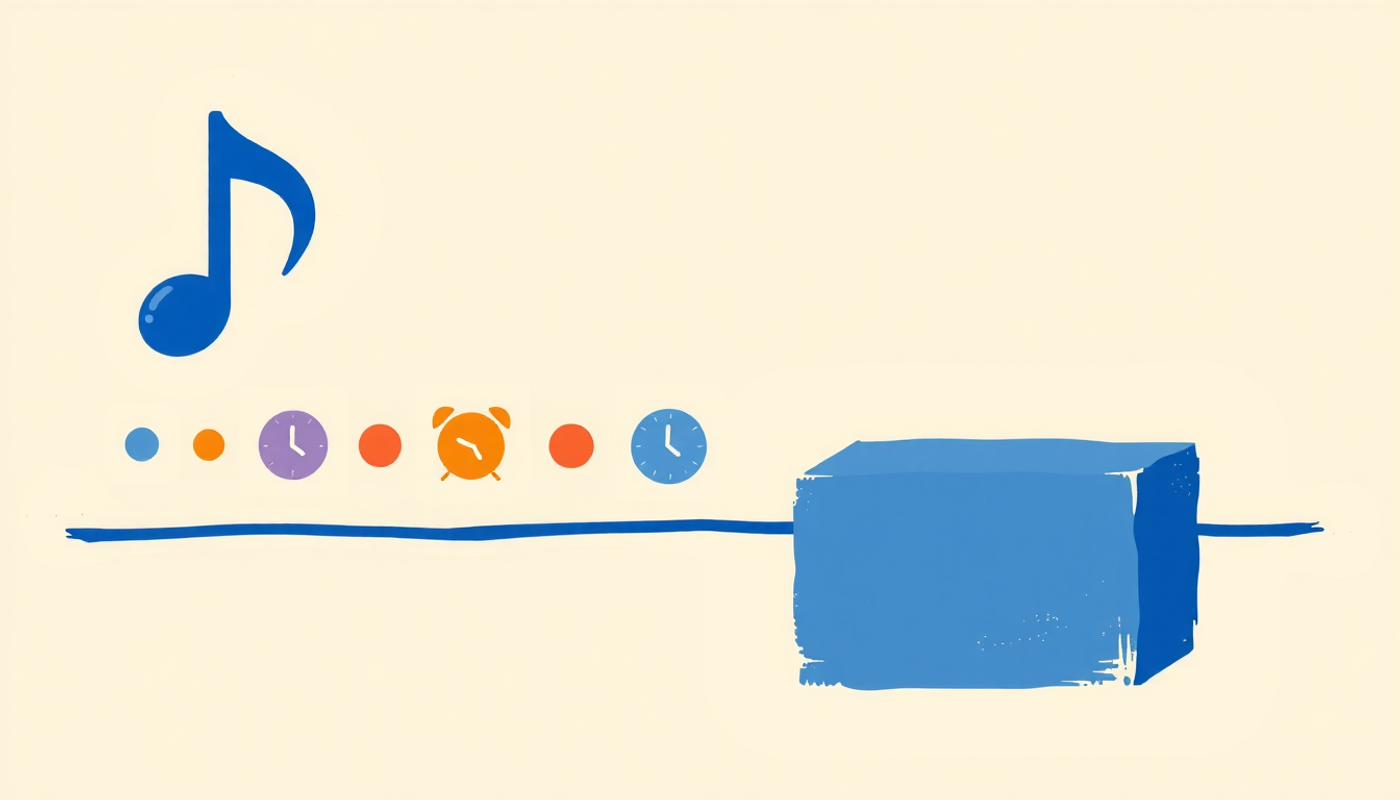 Diagram comparing spaced learning with cramming, featuring clock symbols and a note icon.