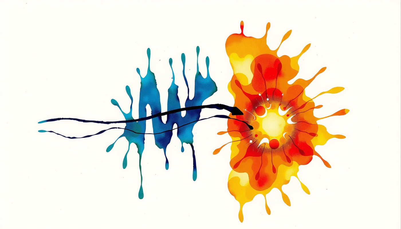 Parallel brain pathways: fast highway in amber, analytical road in blue.