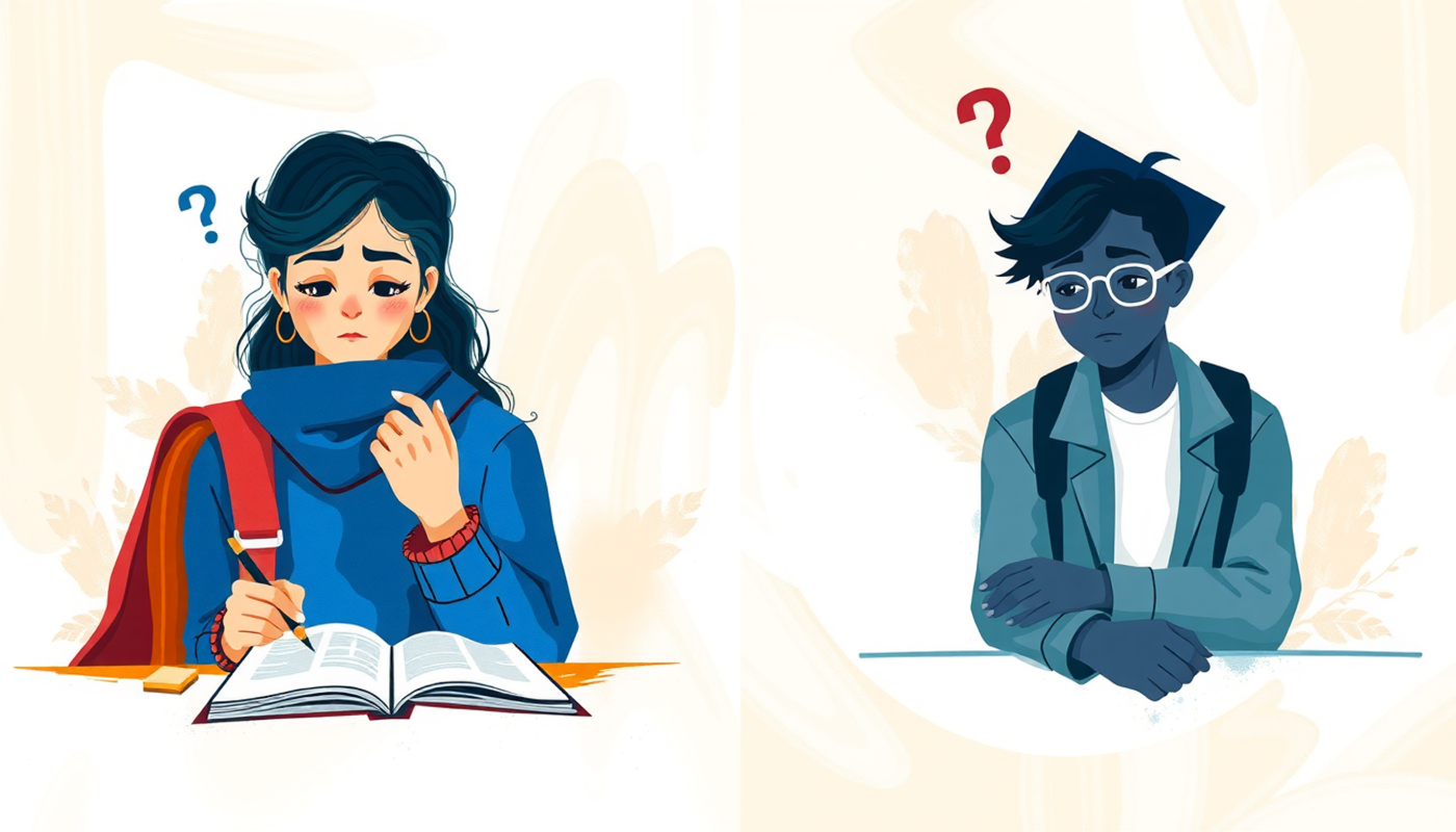 Two study paths: confident note-taker vs. prepared practice tester.