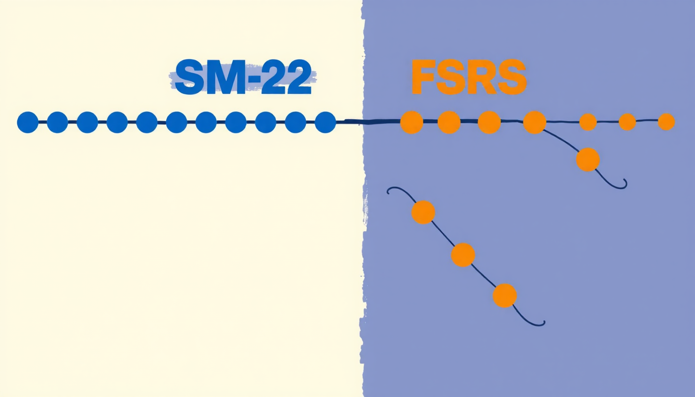 Abstract representation of parallel timelines with distinct review dot styles.