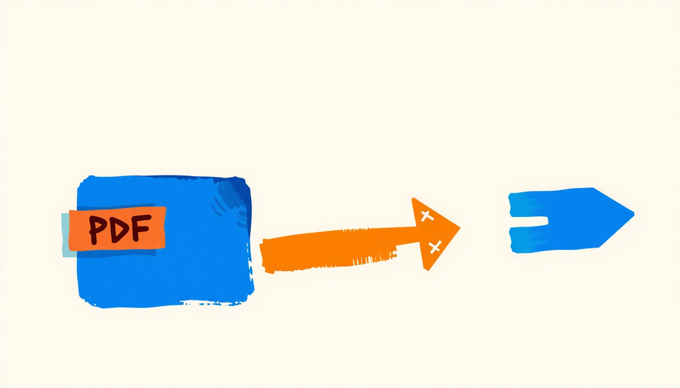 PDF lecture slide transforming into digital flashcards with pastel colors.