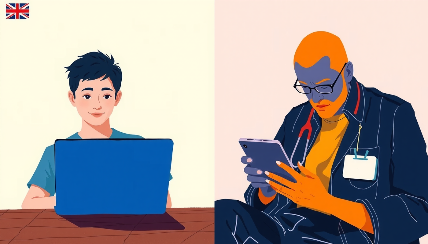 Pharmacy student studying with Anki and UWorld in a warm setting.