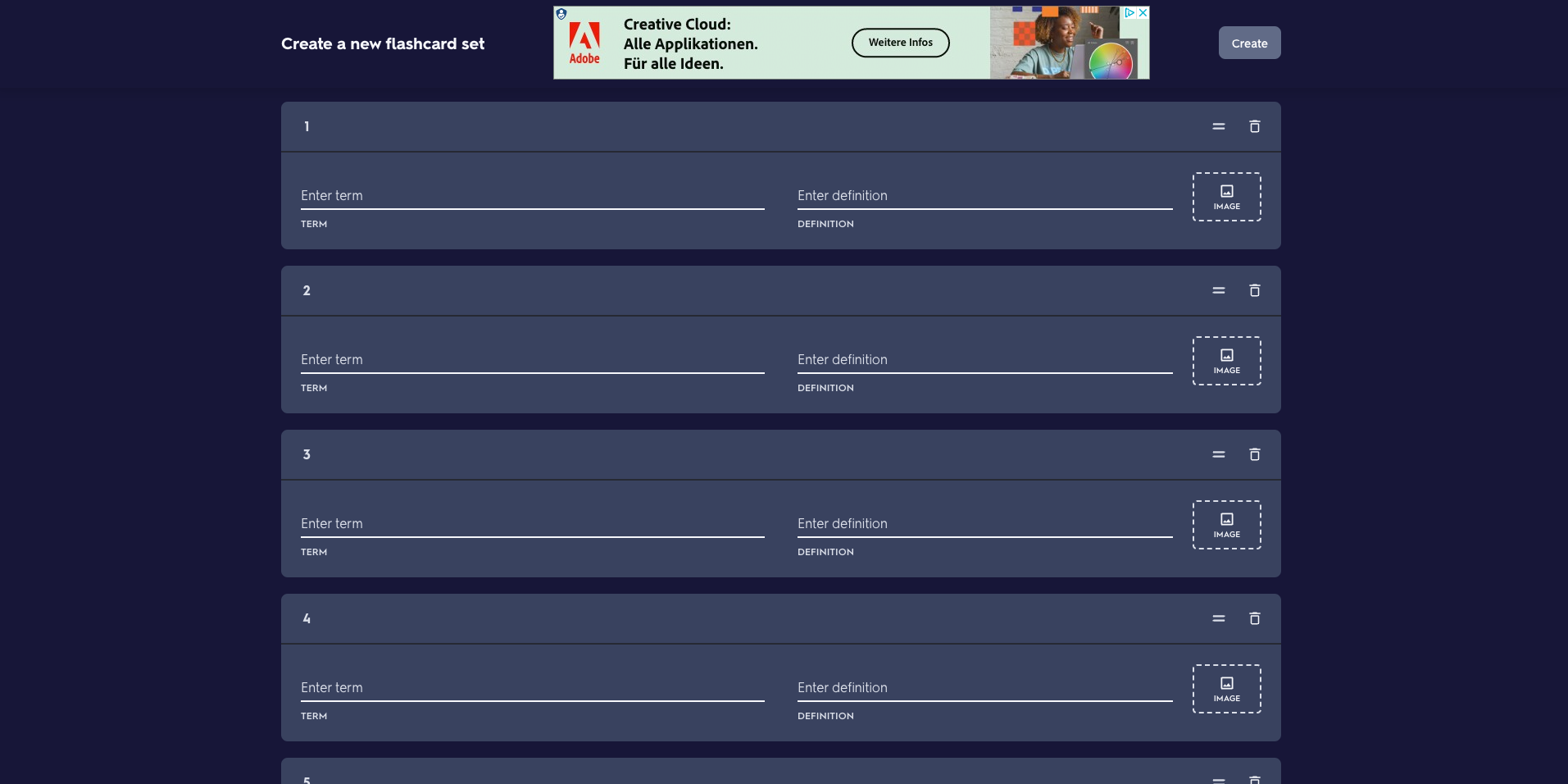 Quizlet Dashboard Desktop