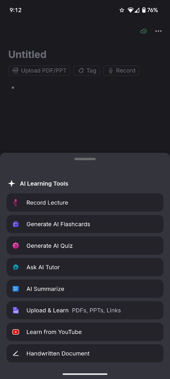 RemNote Mobile App View