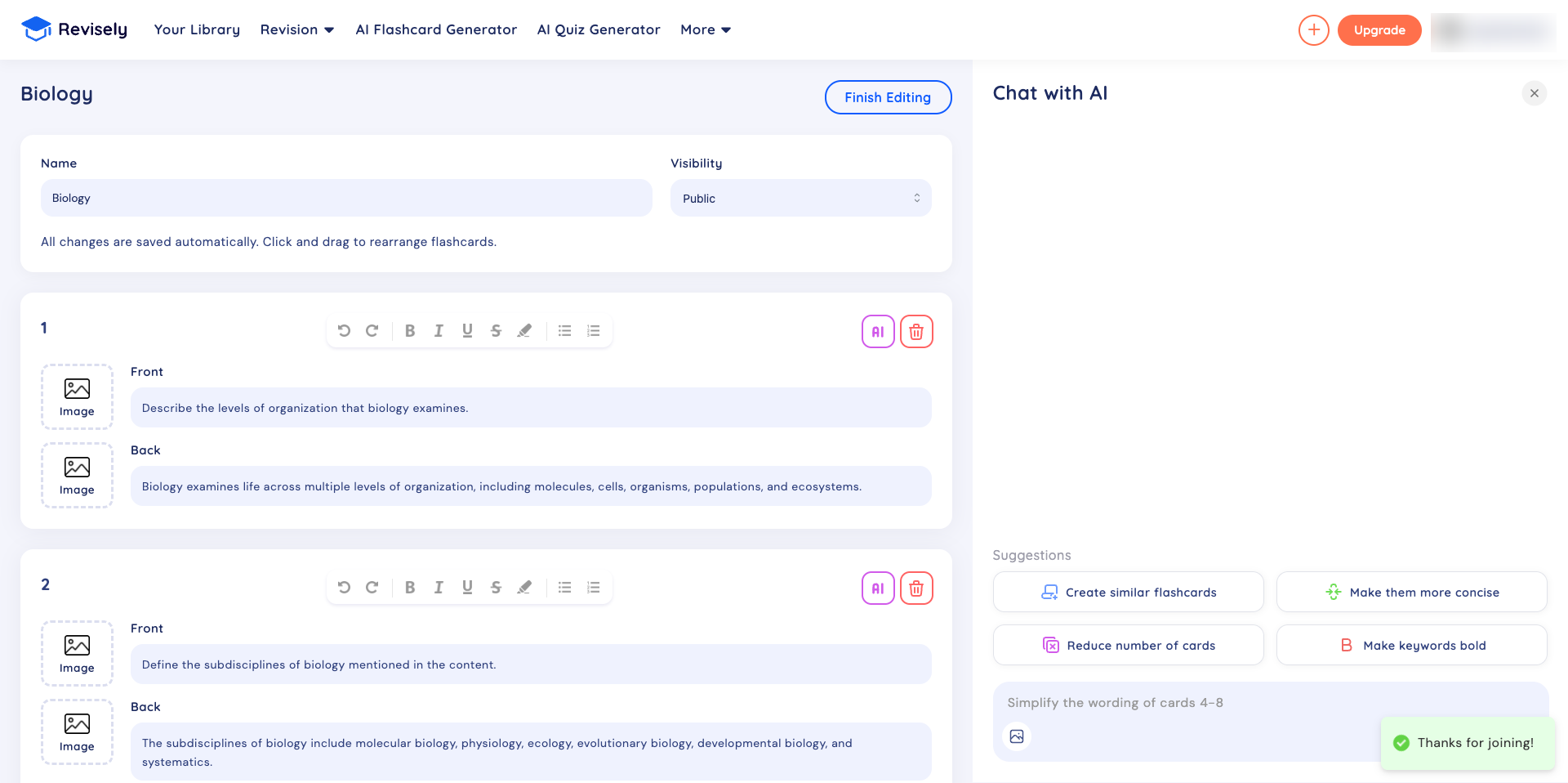 Revisely Desktop Dashboard
