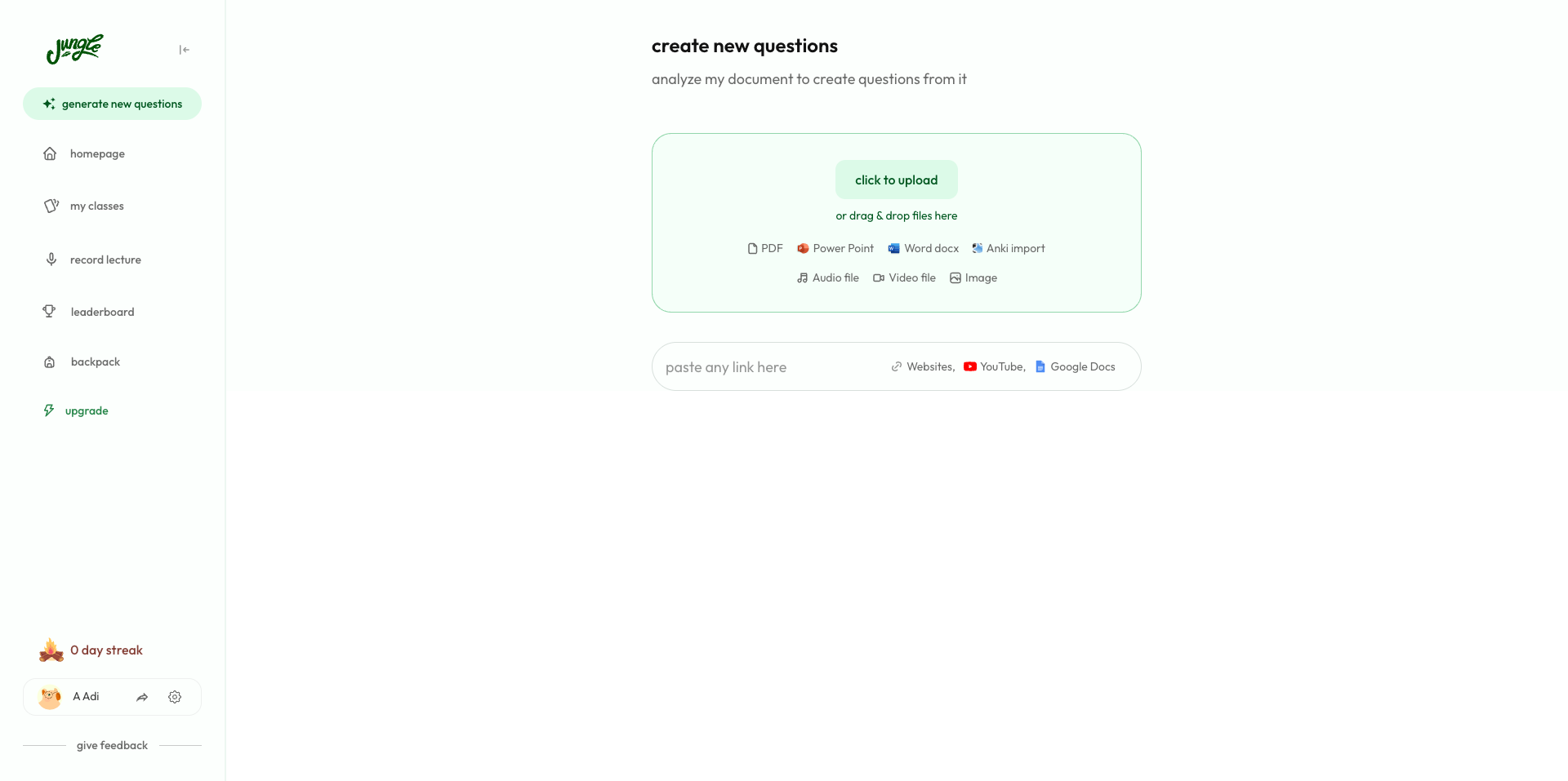 Jungleai Dashboard Desktop