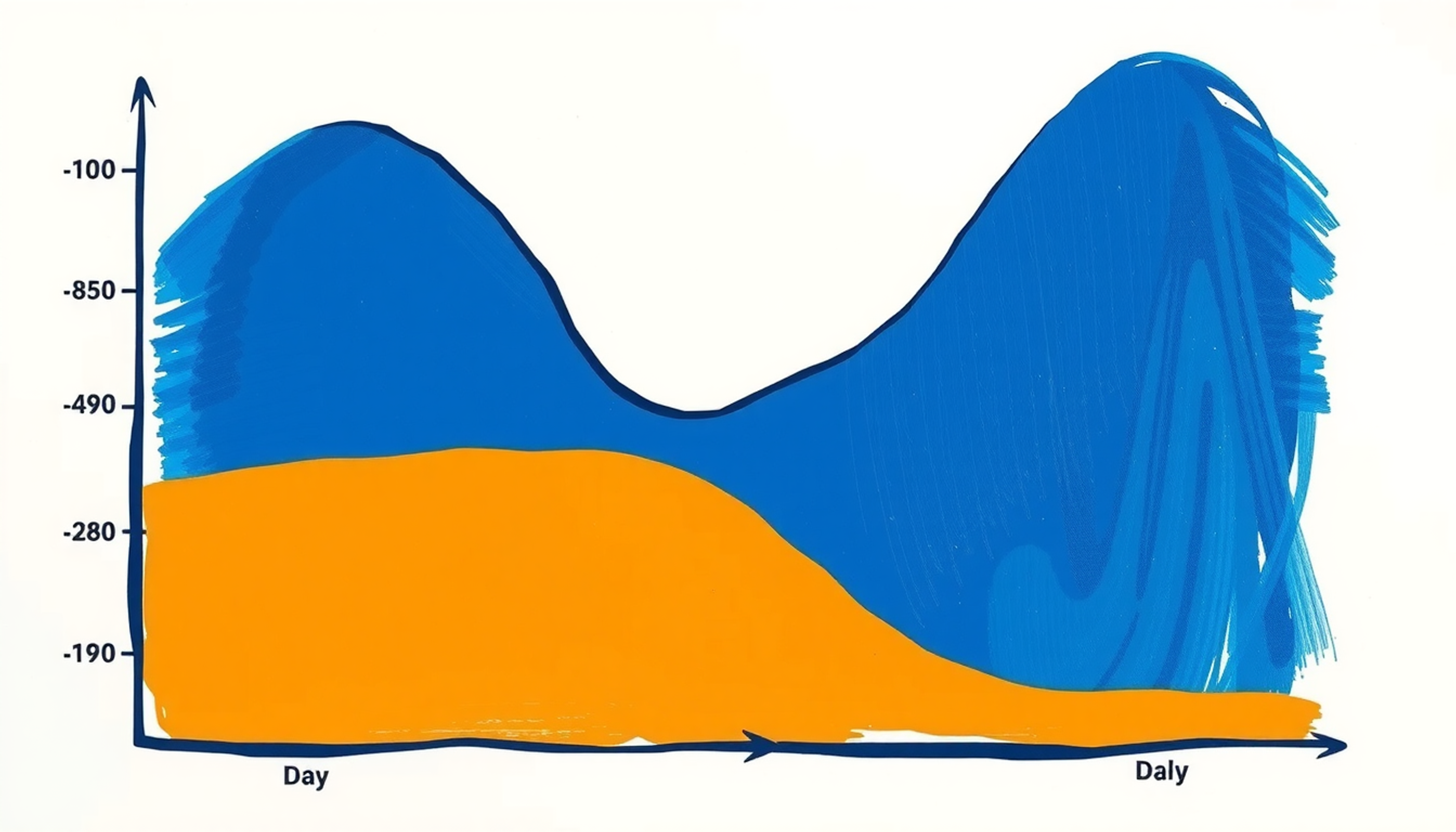 Simple graph showing declining trends for passive re-watching and active flashcard review.