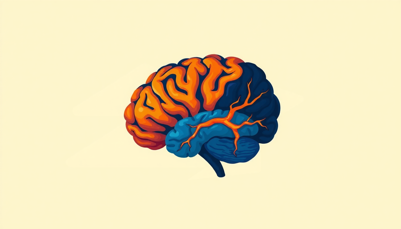 Cross-section of a sleeping brain highlighting memory pathways in amber.