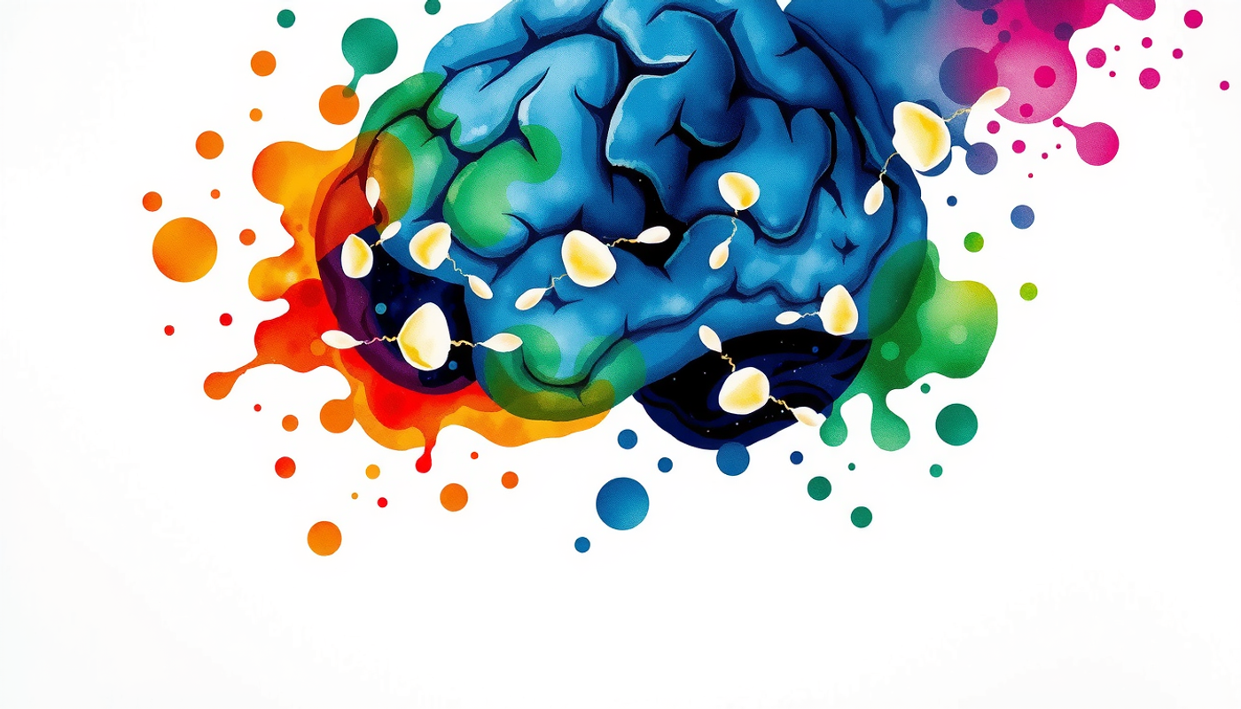 Sleeping brain with glowing particles illustrating memory consolidation in darkness.