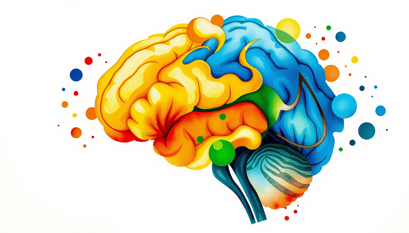 Cross-section of a sleeping brain showing oscillating wave patterns.
