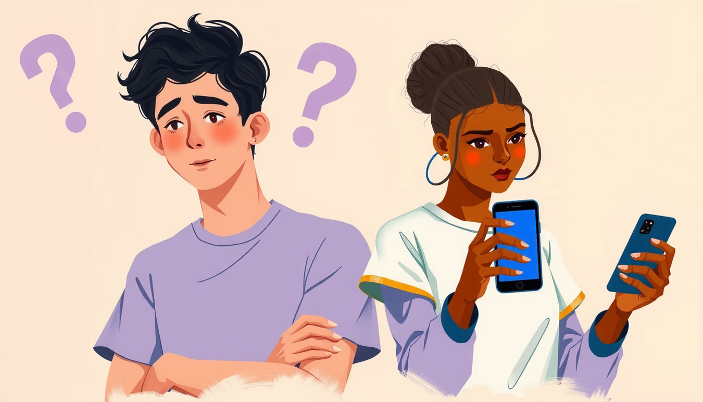 Student forgetting information versus confidently recalling with flashcard app.