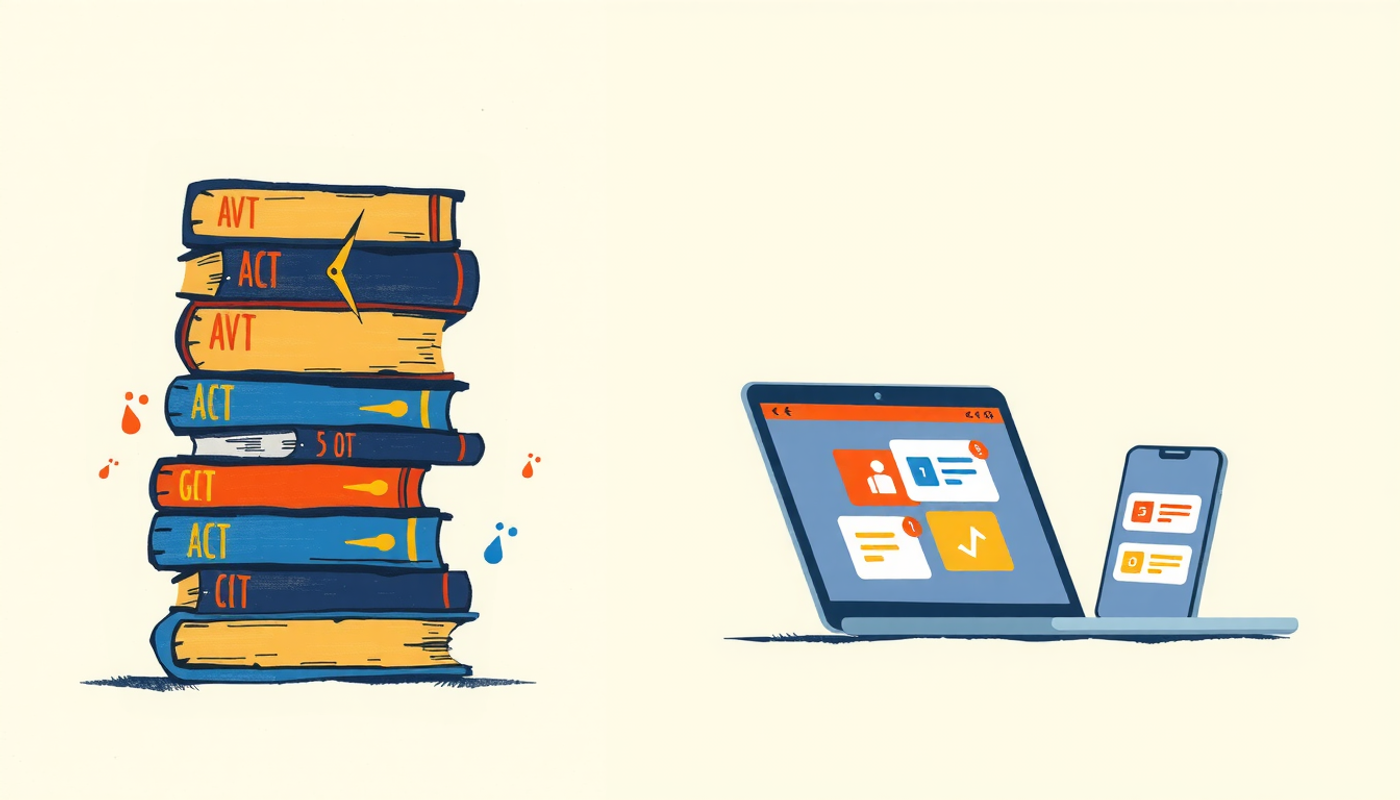 Comparison of traditional study methods versus modern flashcard learning techniques.