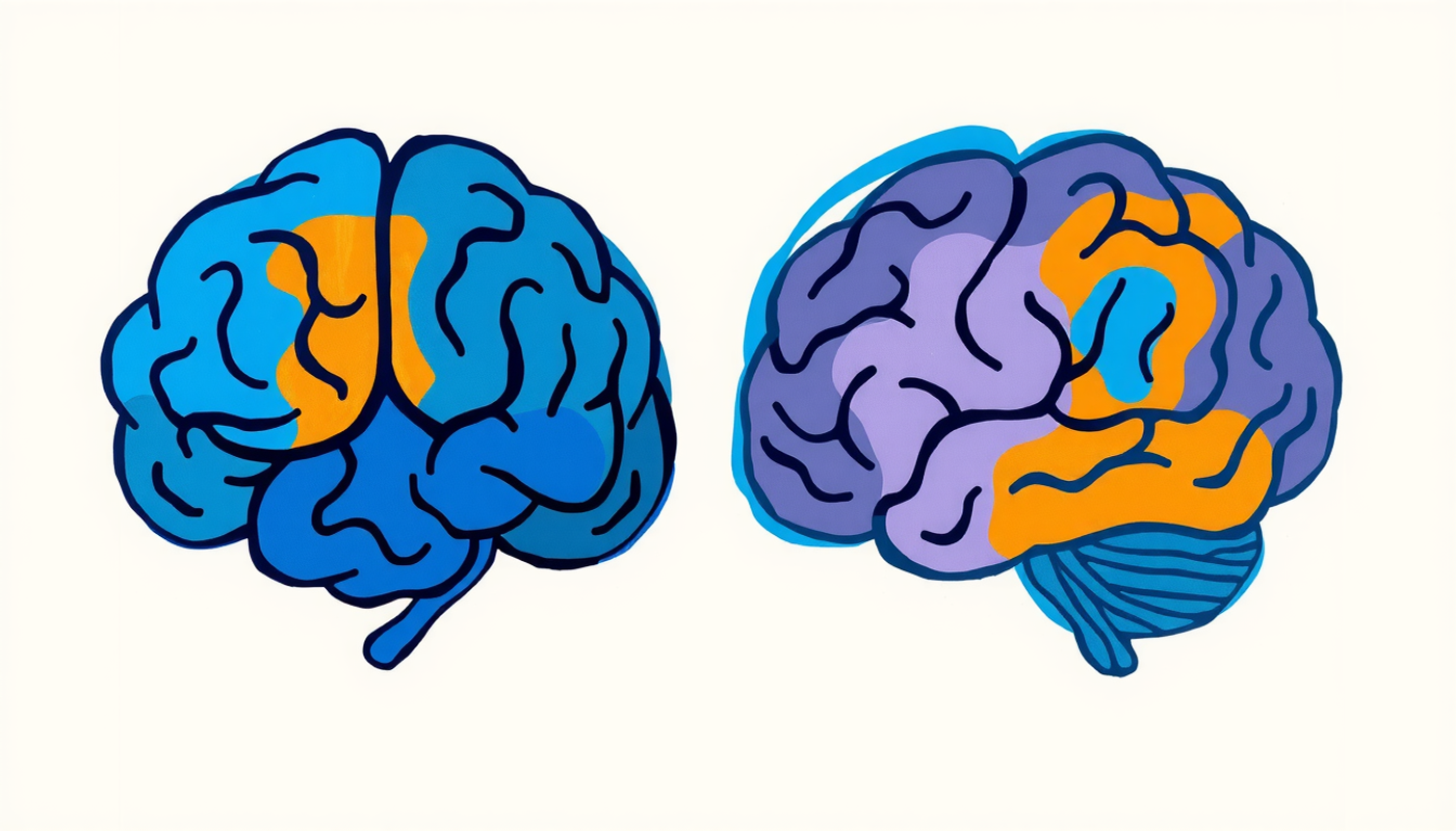 Comparaison des sessions d'étude massées et espacées avec activité cérébrale.
