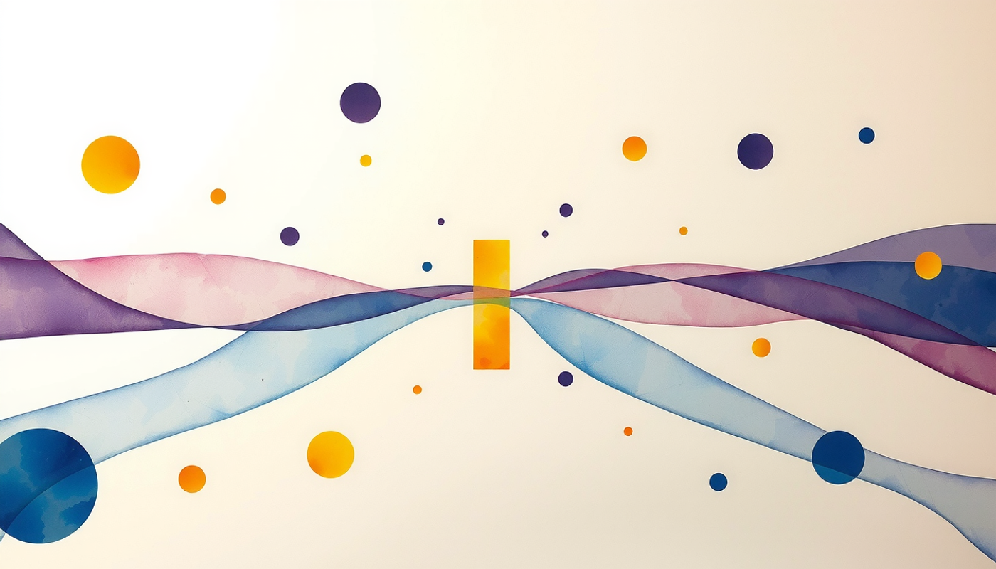 Seven colored threads converging at a glowing point, symbolizing déjà vu theories.