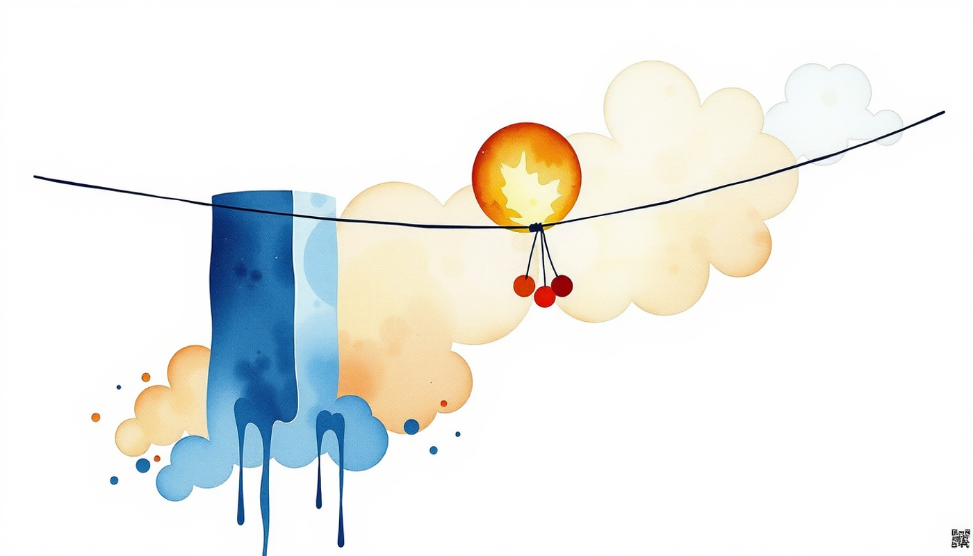 Tightrope between pillars with glowing sphere symbolizing optimal learning conditions.