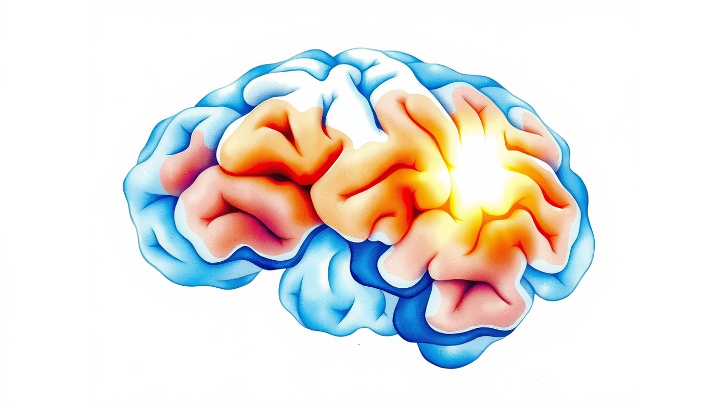 Translucent brain in blue light with glowing memory pathways.