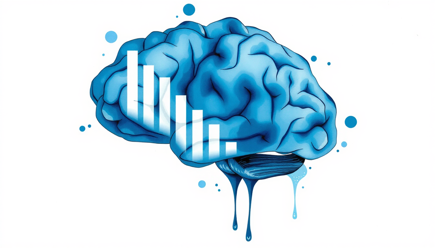Translucent brain with glowing probability bars indicating knowledge mastery levels.
