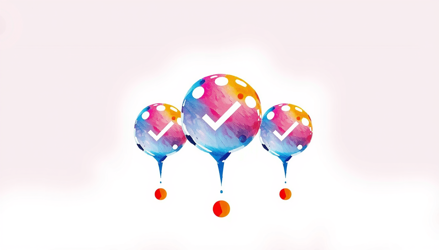 Three translucent bubbles bursting against a lavender gradient background.
