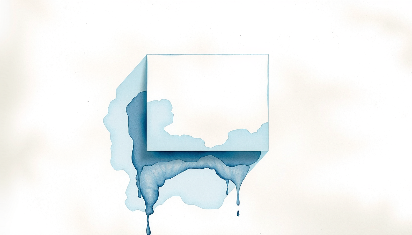 Translucent rectangular panels overlapping in cool grey and pale blue.