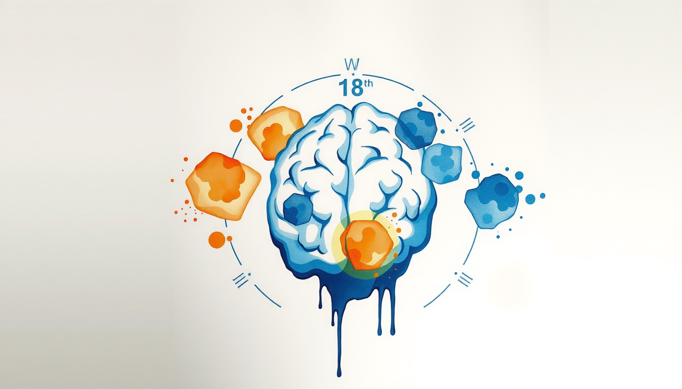 24-hour cognitive performance cycle with glowing brain diagram.