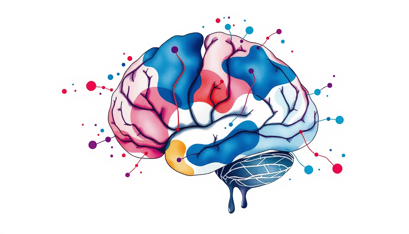 Side view of brain cross-section highlighting hippocampus and amygdala.