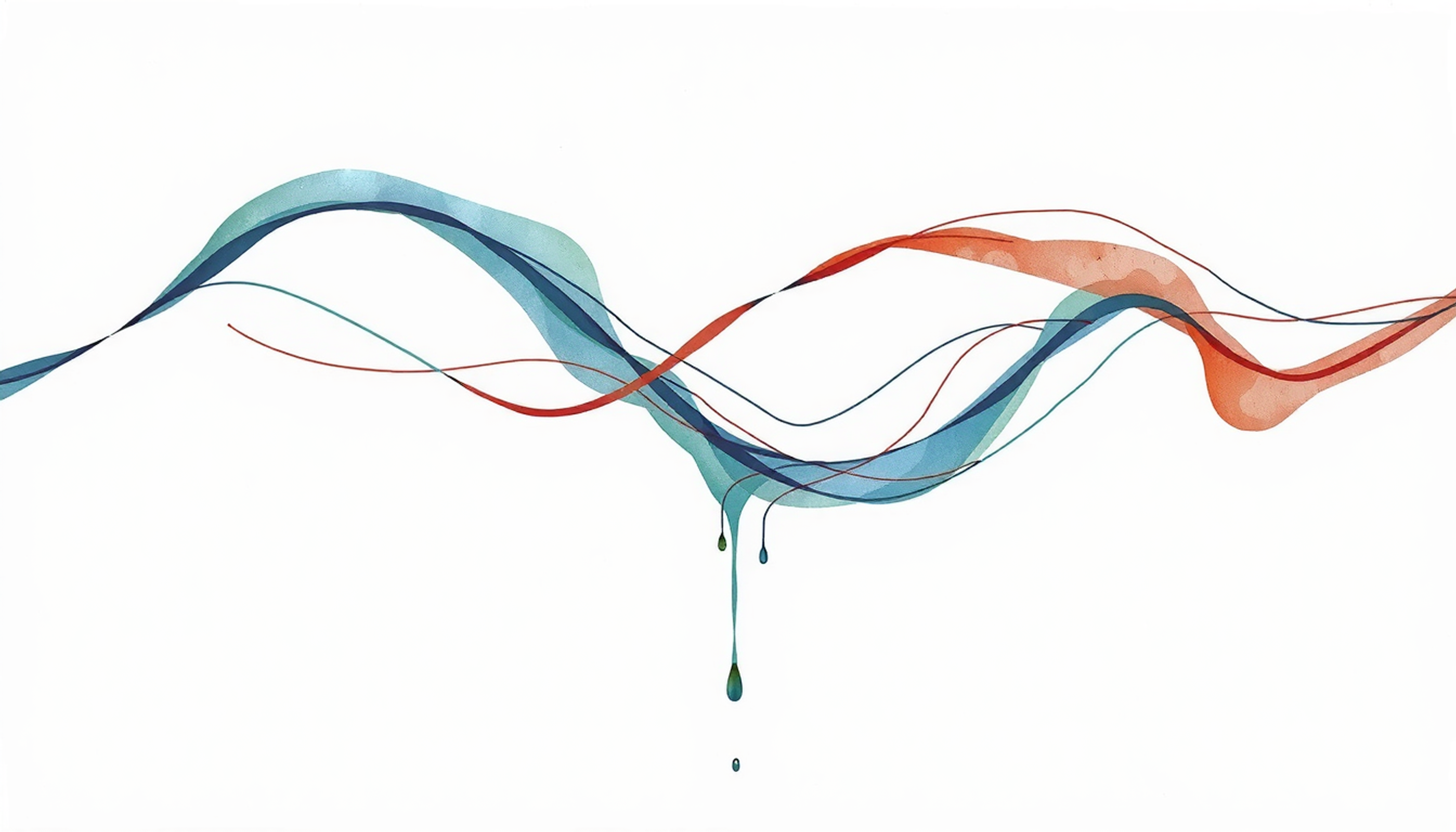 Three luminous fiber tracts in gold, teal, and magenta against a dark background.