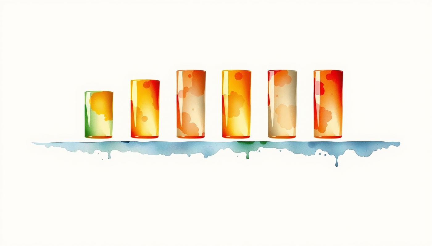 Elegant stacked comparison bars in amber and indigo showcasing meta-analysis effect sizes.