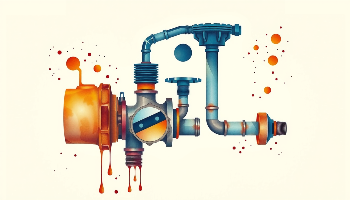 Mechanical cross-section of a flush toilet mechanism in indigo line art.