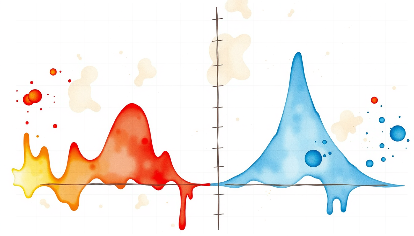 Side-by-side hand-drawn graphs illustrating analytical vs. insight solving.