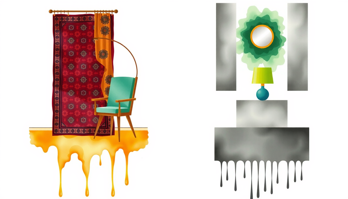Side-by-side comparison of a furnished room and geometric blocks.
