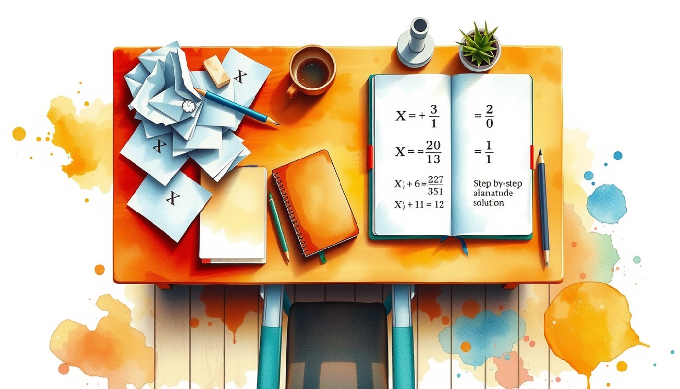 Contrasting study setups: messy workspace vs. organized study area.